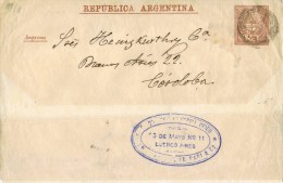 9331. Entero Postal Faja Publicacion BUENOS AIRES (Argentina) 1/2 Ctvo - Interi Postali