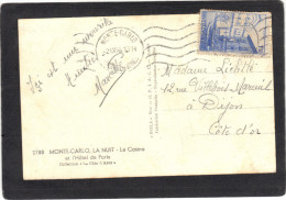 Monaco Yvert  276 Sur Carte Postale - 1946 - Covers & Documents