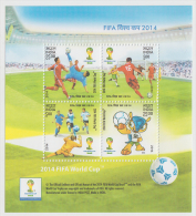 India  2014  Fifa World Cup  Football  Brazil  4v  Souvenir Sheet # 63727  Inde Indien - 2014 – Brasilien