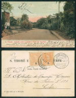 PORTUGAL -  SÃO TOMÉ E PRINCIPE [ 0104 ] - ESTRADA ENTRE A CIDADE E VALLE TRINDADE - COIMBRA 1907 - Sao Tome And Principe