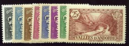 French Andorra Scott #65-71, 31. Maury #49-56, A Set Of Eight Stamps, VF-VLH - Nuovi