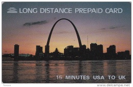 United States, Long Distance Prepaid Card, 15minuttes USA To UK, 2 Scans. - Altri & Non Classificati