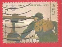 ITALIA REPUBBLICA USATO - 2013 - 150º Anniversario Della Fondazione Del Club Alpino Italiano - € 0,70 - 2011-20: Oblitérés