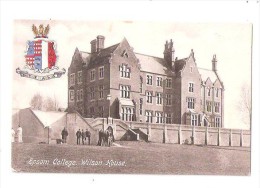 EPSOM COLLEGE WILSON HOUSE COAT OF ARMS HERALDRY + TWO CRICKETERS L W ANDREWS & SON THE LIBRARY EPSOM UNUSED - Surrey