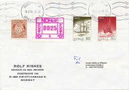 NORVEGE - 12 Enveloppes Affranchissements Composés Mixtes Timbres + Etiquette Frama - 1981 - Machine Labels [ATM]