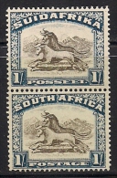 SOUTH AFRICA UNION, 1927, Mint  Hinged Stamp(s), 1 Shilling Yellow-brown, Pair Vertical,  Nrs. 36, # 259 - Nuovi