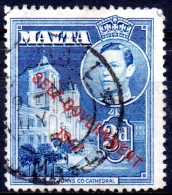 MALTA 1948 Self-government - King George VI Overprinted - 3d St Johns Co-cathedral  FU - Malta (...-1964)