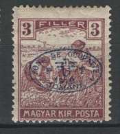 Hungary 1919. Debrecen II. Occupation Stamp 3 Filler / Reaper MNH (**) - Local Post Stamps