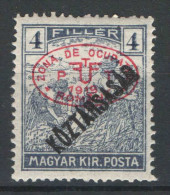 Hungary 1919. Debrecen II. Occupation Stamp 4 Filler / KOZTARSASAG MNH (**) - Emissioni Locali