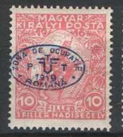 Hungary 1919. Debrecen II. Occupation Stamp 10+2 Filler / War Assistant MNH (**) - Emissions Locales