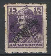 Hungary 1919. Debrecen II. Occupation Stamp 15 Filler / Charles / Koztarsasag MNH (**) RR - Local Post Stamps