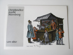 Christkindlesmarkt Nürnberg Um 1830 Original Holzstich Mit Unterschrift Des Xylographen Rudolf Rieß. Weihnachten - Christmas