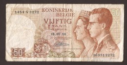 België 50 Frank 14-5- 1966 -NO: 1454 G 3272 - 50 Francs