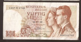 België 50 Frank 14-5- 1966 -NO: 1457 U 1742 - 50 Francs