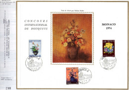 Feuillet Tirage Limité CEF 62 Soie Concours International De Bouquet Fleurs - Cartas & Documentos