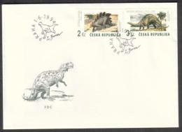 Czech Rep. / First Day Cover (1994/09 A) Praha: Stegosaurus Ungulatus, Apatosaurus Excelsus, Iguanodon, Ceratosaurus N. - Fossielen