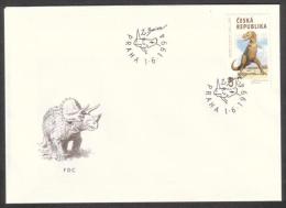 Czech Rep. / First Day Cover (1994/09 B) Praha: Tarbosaurus Bataar, Monoclonius, Triceratops - Fossiles