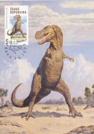 Czech Rep. / Cartes Maximum (1994/09-3) Praha: Dinosaurs - Tarbosaurus Baatar, Monoclonius (I0104) - Fossiles