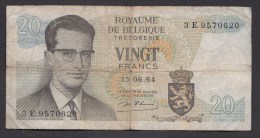 België Belgique Belgium 15 06 1964 20 Francs Atomium Baudouin. 3 E 9570620 - 20 Franchi