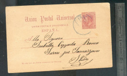 Entier Postal 1889 Pour L'Italie - 1850-1931