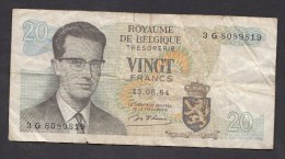 België Belgique Belgium 15 06 1964 20 Francs Atomium Baudouin. 3 G  8089819 - 20 Franchi