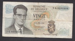 België Belgique Belgium 15 06 1964 20 Francs Atomium Baudouin. 3 G  8692884 - 20 Franchi