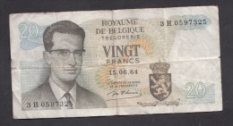 België Belgique Belgium 15 06 1964 20 Francs Atomium Baudouin. 3 H 0597325 - 20 Franchi