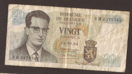 België Belgique Belgium 15 06 1964 20 Francs Atomium Baudouin. 3 H 2378762 - 20 Franchi
