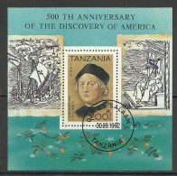 Tanzania; 1992 500th Anniv. Of Discovery Of America By Columbus - Cristóbal Colón