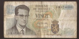 België Belgique Belgium 15 06 1964 20 Francs Atomium Baudouin. 3 H 8749955 - 20 Franchi
