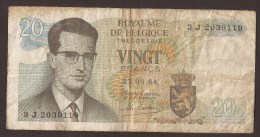 België Belgique Belgium 15 06 1964 20 Francs Atomium Baudouin. 3 J  2039119 - 20 Franchi