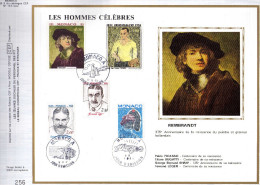 Feuillet Tirage Limité CEF 185 Soie Les Hommes Célébres Rembrandt Picasso Bugatti Shaw Léger - Covers & Documents