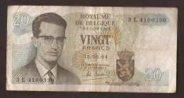 België Belgique Belgium 15 06 1964 20 Francs Atomium Baudouin. 3 L 4160330 - 20 Franchi