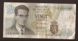 België Belgique Belgium 15 06 1964 20 Francs Atomium Baudouin. 3 L 9389740 - 20 Franchi
