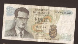 België Belgique Belgium 15 06 1964 20 Francs Atomium Baudouin. 3 M 0646231 - 20 Francs