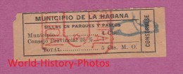 Ticket Ancien - LA HABANA , Cuba - Sillas En Parques Y Paseos - TOP RARE - Other & Unclassified