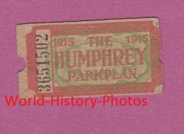 Ticket Ancien - MANCHESTER , England - Humphrey Park Railroad - 1915 - Autres & Non Classés