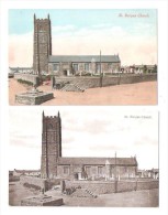 Two Old Postcards Both Of St Buryan Church Cornwall Both Unused - Altri & Non Classificati