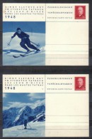 Czechoslovakia Postal Stationery Cards Zimne Sletove Hry  , High Tatras 1948 Set 1-8 , Unused - Covers & Documents
