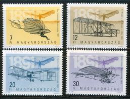 HUNGARY 1991 TRANSPORT Aviation Planes PIONEERS - Fine Set MNH - Unused Stamps