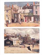 2 TWO LARGE SIZE By JOHN PARKST IVES Cards  - END OF THE WHARF.+ WHARF ROADS Cornwall - St.Ives