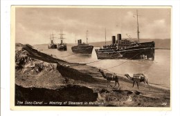 EGYPTE - EGYPT - CANAL DE SUEZ - THE SUEZ CANAL - MOORING OF STEAMERS IN THE CANAL - Sues