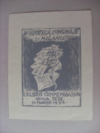 Ex Libris Biblioteca Comunale Di MILANO Commemorativo Nuova Sede 1956 - Bookplates