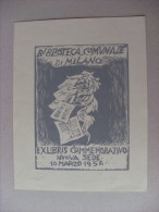 Ex Libris Biblioteca Comunale Di MILANO Commemorativo Nuova Sede 1956 - Ex-Libris