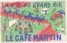 Buvard Ancien "le Café Martin "  La Vie Au Grand Air  Avec Scouts - Coffee & Tea