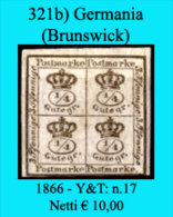 Germania-321b - Brunswick-1866-Y&T: N.17 (sg) NG - Netti € 10,00 - Brunswick