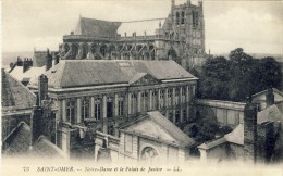 CPA - SAINT-OMER, Notre Dame Et Le Palais De Justice - 2 Scans - Saint Omer