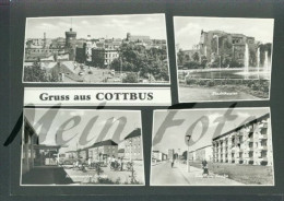 AK Gruß Aus Cottbus Stadttheater Wohnhäuser Leipziger Straße Konsum Sw 1967 - Cottbus