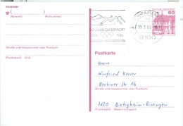 BRD Garmisch-Partenkirchen MWST 1986 50 Jahre Olympiaort Skispinger Berge DP-Postkarte 60 Pf. Schloss Rheydt - Inverno1936: Garmisch-Partenkirchen