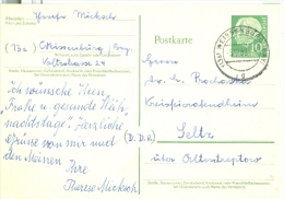 BRD Weissenburg TGST 1958 DP-Postkarte 10 Pf. Heuss Postkarte In Die DDR - Cartoline - Usati